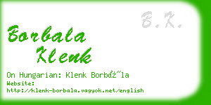 borbala klenk business card